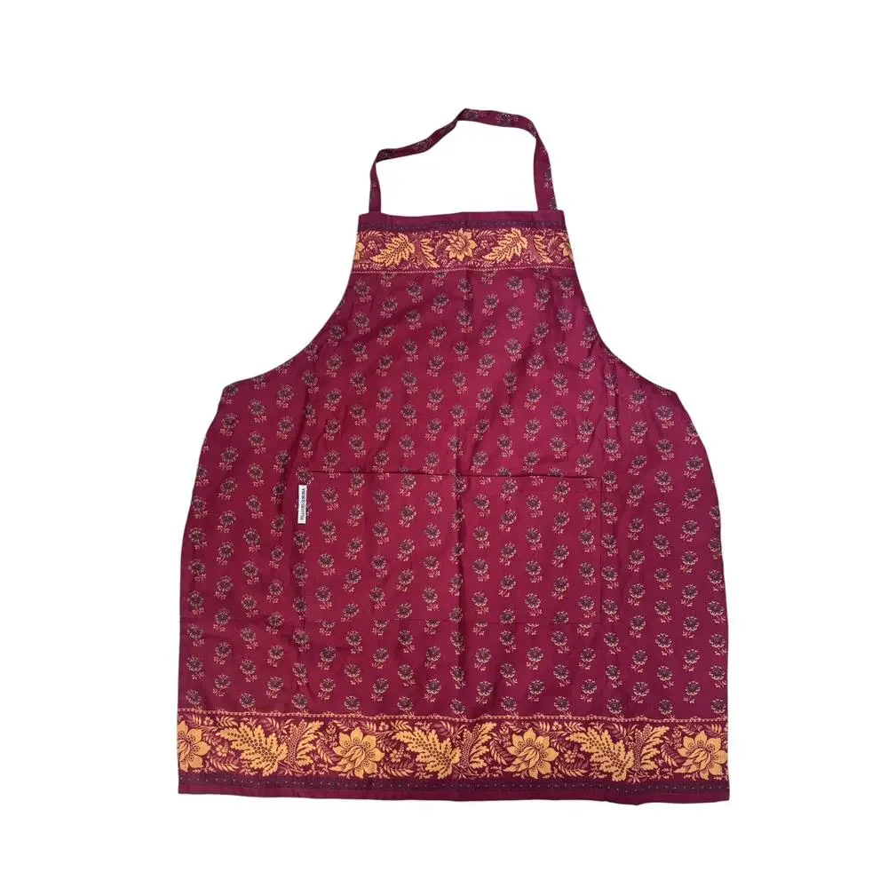 WILLIAMS SONOMA *NEW Spice Orange Floral Kitchen Apron Adjustable One Size Adult